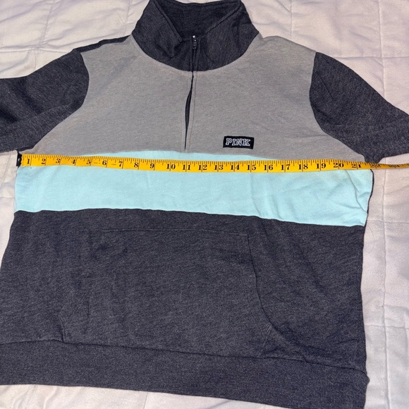 PINK Victoria's Secret PINK Color Block 3/4 Zip Pullover - Picture 4 of 5